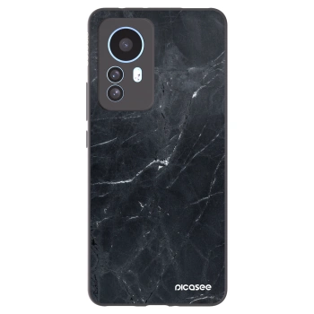 Picasee silikonowe czarne etui na Xiaomi 12T Pro - Black marble