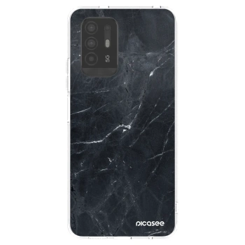 Picasee silikonowe przeźroczyste etui na OPPO A94 5G - Black marble