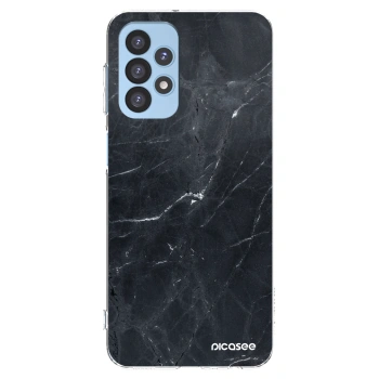 Picasee silikonowe przeźroczyste etui na Samsung Galaxy A23 A235F 4G - Black marble