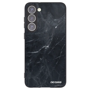 Picasee silikonowe czarne etui na Samsung Galaxy S23+ 5G - Black marble