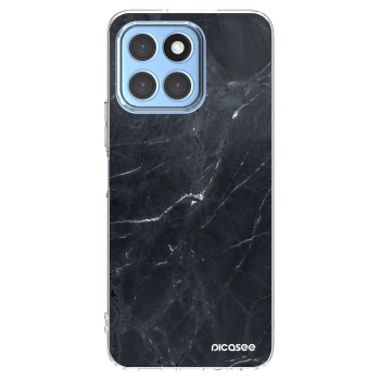 Picasee silikonowe przeźroczyste etui na Honor X8 5G - Black marble