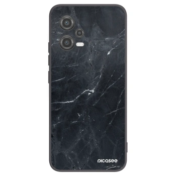 Picasee silikonowe czarne etui na Xiaomi Poco X5 - Black marble