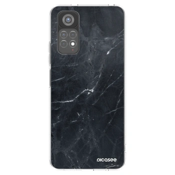Picasee silikonowe przeźroczyste etui na Xiaomi Redmi Note 11S 5G - Black marble