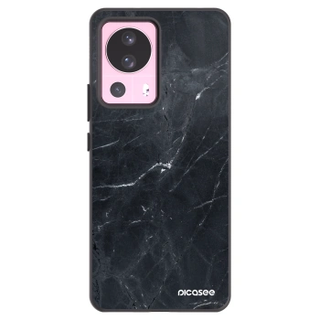 Picasee silikonowe czarne etui na Xiaomi 13 Lite - Black marble