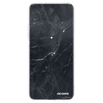 Picasee silikonowe przeźroczyste etui na Honor Magic5 Lite 5G - Black marble