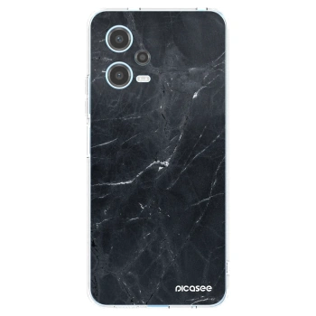 Picasee silikonowe przeźroczyste etui na Xiaomi Redmi Note 12 5G - Black marble
