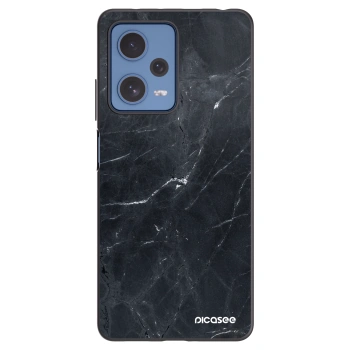 Picasee silikonowe czarne etui na Xiaomi Redmi Note 12 Pro 5G - Black marble