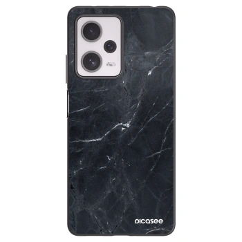 Picasee silikonowe czarne etui na Xiaomi Redmi Note 12 Pro+ 5G - Black marble