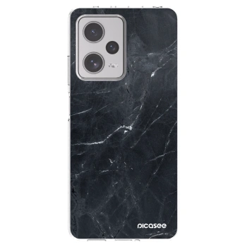 Picasee silikonowe przeźroczyste etui na Xiaomi Redmi Note 12 Pro+ 5G - Black marble
