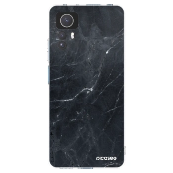 Picasee silikonowe przeźroczyste etui na Xiaomi Redmi Note 12S - Black marble