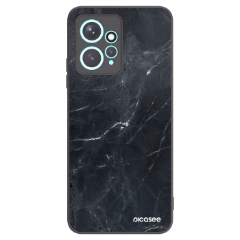 Picasee silikonowe czarne etui na Xiaomi Redmi Note 12 4G - Black marble