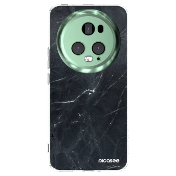Picasee silikonowe przeźroczyste etui na Honor Magic5 Pro - Black marble