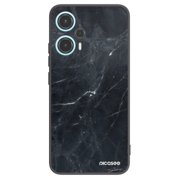 Picasee silikonowe czarne etui na Xiaomi Poco F5 - Black marble