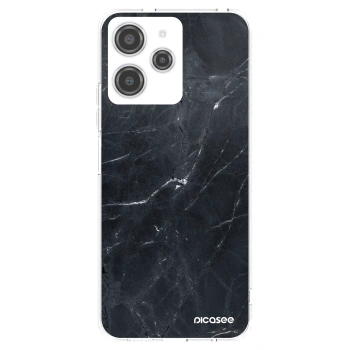 Picasee silikonowe przeźroczyste etui na Xiaomi Redmi 12 4G - Black marble