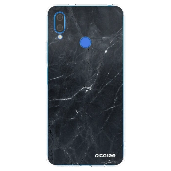 Picasee silikonowe przeźroczyste etui na Huawei Nova 3i - Black marble