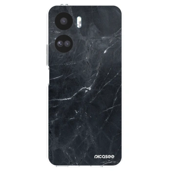 Picasee silikonowe przeźroczyste etui na Honor 90 Lite 5G - Black marble