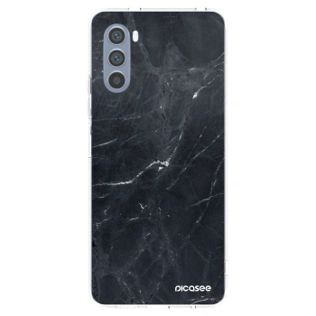 Picasee silikonowe przeźroczyste etui na Motorola Moto G62 - Black marble
