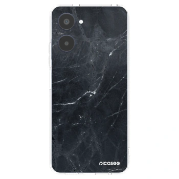 Picasee silikonowe przeźroczyste etui na Realme 10 4G - Black marble