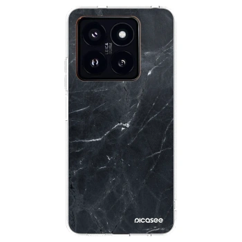 Picasee silikonowe przeźroczyste etui na Xiaomi 14 Pro - Black marble