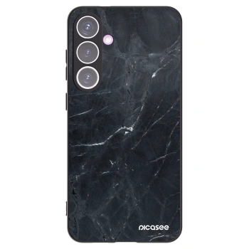 Picasee silikonowe czarne etui na Samsung Galaxy S24+ S926B 5G - Black marble
