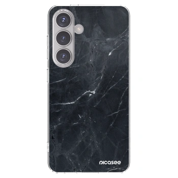 Picasee silikonowe przeźroczyste etui na Samsung Galaxy S24 S921B 5G - Black marble