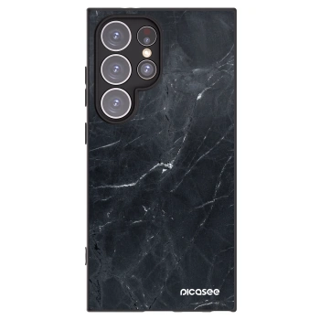 Picasee silikonowe czarne etui na Samsung Galaxy S24 Ultra S928B 5G - Black marble