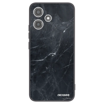 Picasee silikonowe czarne etui na Xiaomi Redmi 12 5G - Black marble