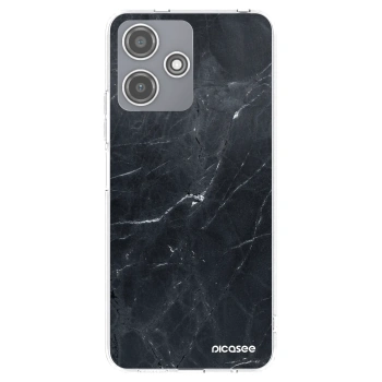 Picasee silikonowe przeźroczyste etui na Xiaomi Redmi 12 5G - Black marble