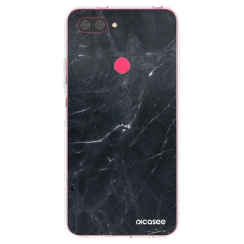 Picasee silikonowe przeźroczyste etui na Xiaomi Mi 8 Lite - Black marble