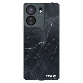 Picasee silikonowe przeźroczyste etui na Xiaomi Redmi 13C 4G - Black marble