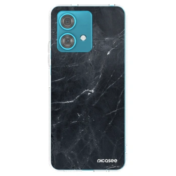 Picasee silikonowe przeźroczyste etui na Motorola Edge 40 Neo - Black marble