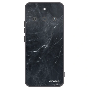 Picasee silikonowe czarne etui na Realme 11 Pro+ - Black marble