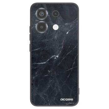 Picasee silikonowe czarne etui na Xiaomi Poco X6 - Black marble
