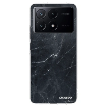 Picasee silikonowe przeźroczyste etui na Xiaomi Poco X6 Pro - Black marble