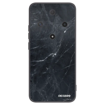 Picasee silikonowe czarne etui na Honor Magic6 Lite 5G - Black marble