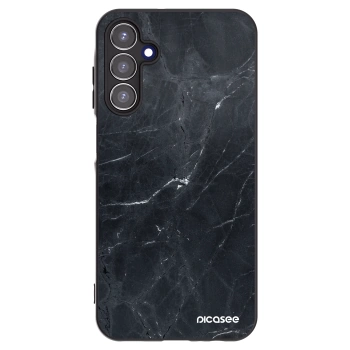 Picasee silikonowe czarne etui na Samsung Galaxy A15 A155F 4G - Black marble