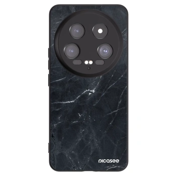 Picasee silikonowe czarne etui na Xiaomi 14 Ultra - Black marble