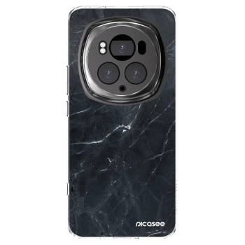 Picasee silikonowe przeźroczyste etui na Honor Magic6 Pro - Black marble