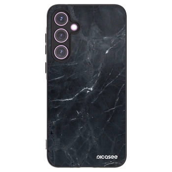 Picasee silikonowe czarne etui na Samsung Galaxy A35 5G A356B - Black marble