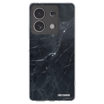 Picasee silikonowe przeźroczyste etui na Xiaomi Redmi Note 13 4G - Black marble