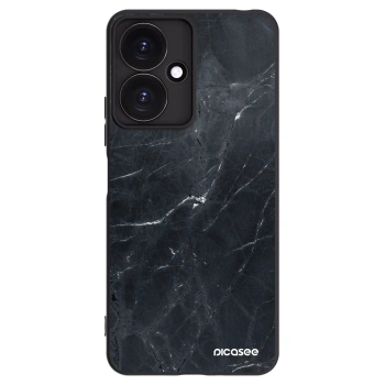 Picasee silikonowe czarne etui na Xiaomi Redmi 13C 5G - Black marble