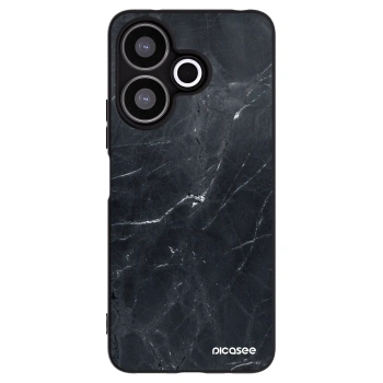 Picasee silikonowe czarne etui na Xiaomi Redmi 13 4G - Black marble