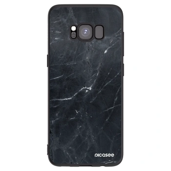 Picasee silikonowe czarne etui na Samsung Galaxy S8 G950F - Black marble