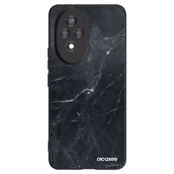 Picasee silikonowe czarne etui na Honor 200 Pro 5G - Black marble