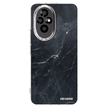 Picasee silikonowe przeźroczyste etui na Honor 200 Pro 5G - Black marble
