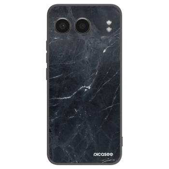 Picasee silikonowe czarne etui na OnePlus Nord 4 - Black marble