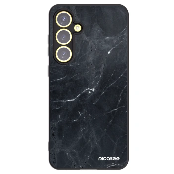 Picasee silikonowe czarne etui na Samsung Galaxy S24 FE S721B - Black marble