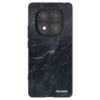 Picasee silikonowe czarne etui na Xiaomi Redmi Note 14 Pro+ 5G - Black marble
