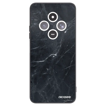 Picasee silikonowe czarne etui na Xiaomi Redmi 14C - Black marble