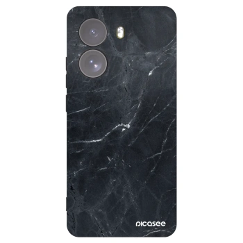 Picasee silikonowe czarne etui na Xiaomi Poco X7 - Black marble
